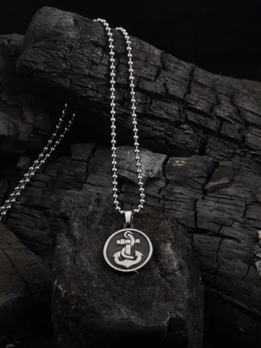 OttoMan Gemi Çapası Erkek Çelik Zincir Kolye CKLGEMICAPA-GMS
