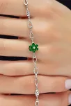 Kadın Gümüş Bileklik - Yeşil Doğal Safir Taşlı Nergis Model Damla Motifli Gümüş Bileklik Kadın Gümüş Bileklik - Yeşil Doğal Safir Taşlı Nergis Model Damla Motifli Gümüş Bileklik