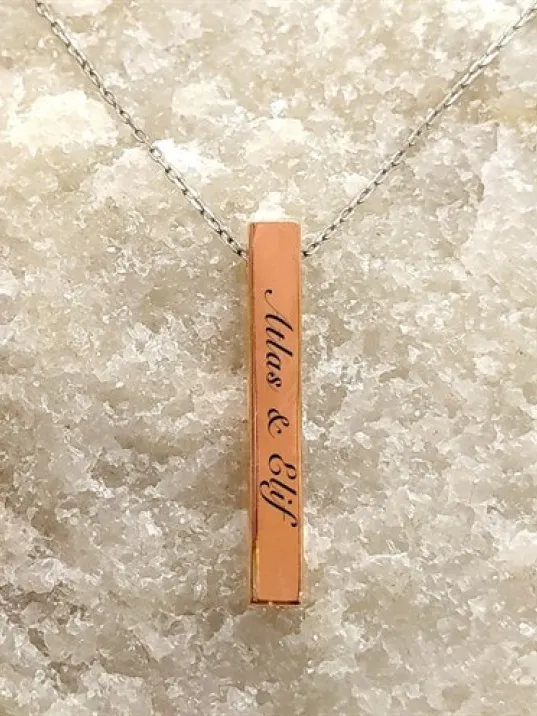 Çubuk Kolye Bayan Gümüş Kolyesi