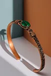 Kadın Bakır Bileklik - Yeşil Malakit Taşlı Otantik Model Yanı Desenli Bakır Bilezik Kadın Bakır Bileklik - Yeşil Malakit Taşlı Otantik Model Yanı Desenli Bakır Bilezik