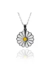 Gizli İsim Yazılabilir 925 Ayar Papatya Çiçek Modeli Bayan Gümüş Kolye GKLPAPATYAI-BYZ