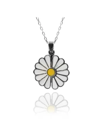 Gizli İsim Yazılabilir 925 Ayar Papatya Çiçek Modeli Bayan Gümüş Kolye GKLPAPATYAI-BYZ