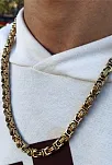 Erkek Paslanmaz Sarı Çelik Kolye
