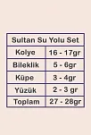 Kadın Gümüş Takı Seti - Sultan Baget Taşlı Zirkon Süslemeli Kolye, Bileklik, Yüzük, Küpe Tam Set
