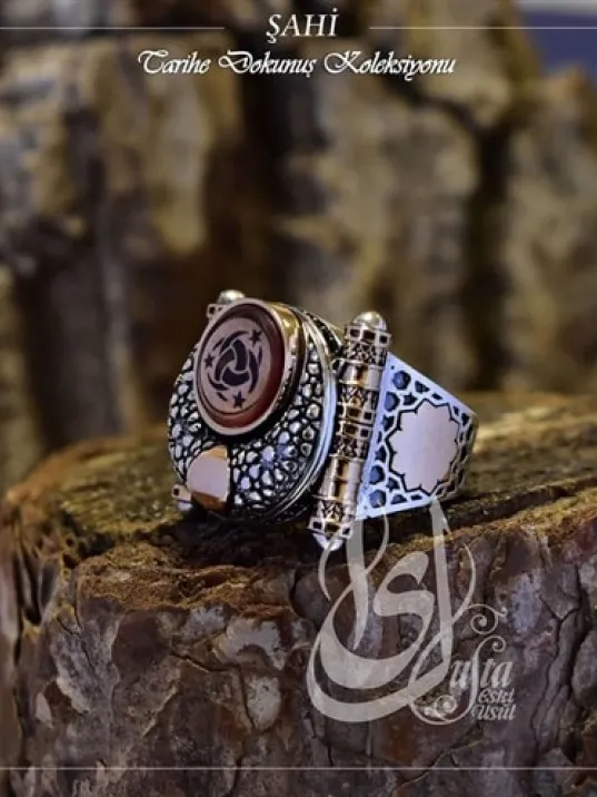 İslam Usta Tasarımı Şahi Gümüş Erkek Yüzük
