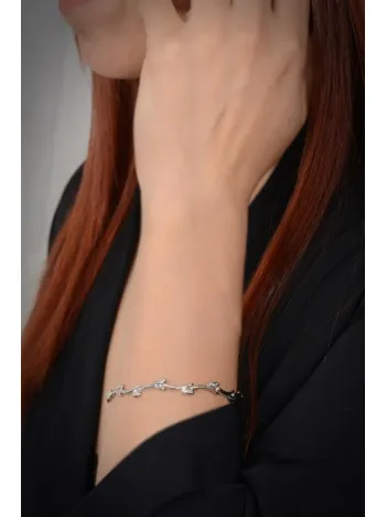 Ayışığı Kalp Figür Model 925 Ayar Gümüş Su Yolu Set - Kolye, Bileklik - GTSAYISIGI1-GMS