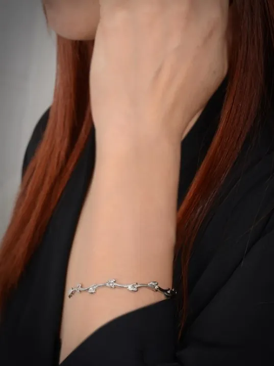 Ayışığı Kalp Figür Model 925 Ayar Gümüş Su Yolu Set - Kolye, Bileklik - GTSAYISIGI1-GMS