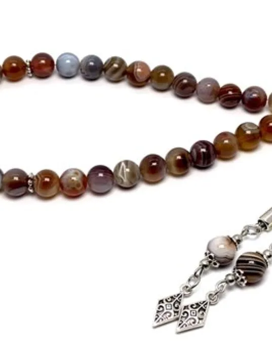 Bostwana Akiği Doğaltaş Tespih Bostwana Akiği Doğaltaş Tespih