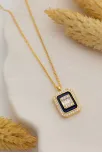 Kare Baget Taşlı Kadın Gümüş Kolye Zincir GKLKRBGTM1D-ROS-Sarı Kare Baget Taşlı Kadın Gümüş Kolye Zincir GKLKRBGTM1D-ROS-Sarı