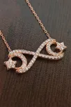 Kadın Gümüş Kolye - Rose Altın Kaplama Ayyıldız Temalı Sonsuzluk Gümüş Kolye Kadın Gümüş Kolye - Rose Altın Kaplama Ayyıldız Temalı Sonsuzluk Gümüş Kolye