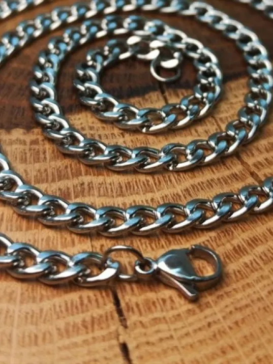 5.5 mm Gurmet Erkek Çelik Kolye Zincir İnce Model 5.5 mm Gurmet Erkek Çelik Kolye Zincir İnce Model