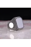 Erkek Gümüş Yüzük - Oniks Taşlı Erkek Yüzük