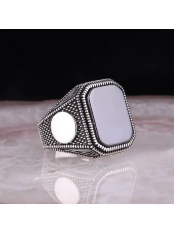 Erkek Gümüş Yüzük - Oniks Taşlı Erkek Yüzük