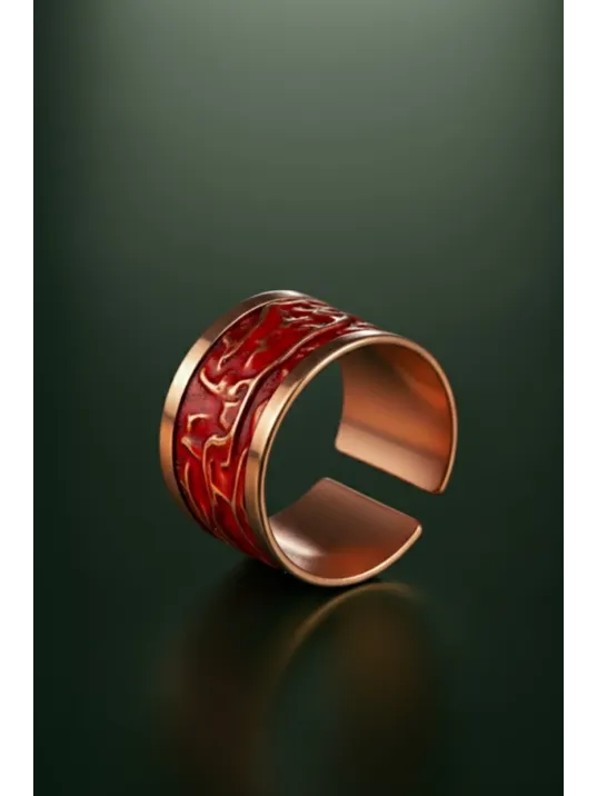 Kadın Bakır Yüzük - Kırmızı Tutkunun Rengi Model Bakır Kadın Yüzük