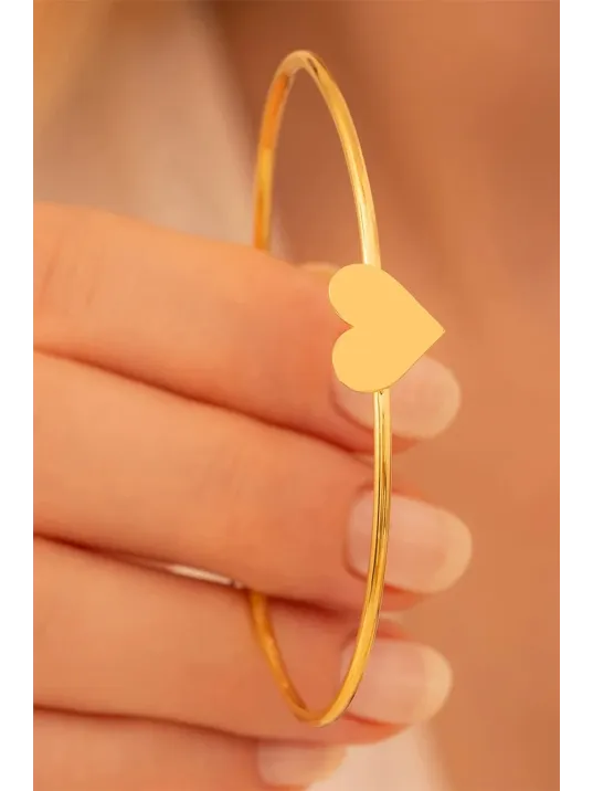 Kadın Gümüş Bileklik - El Yapımı Gümüş Kalp Motifli Kadın Bileklik Kelepçe Kadın Gümüş Bileklik - El Yapımı Gümüş Kalp Motifli Kadın Bileklik Kelepçe