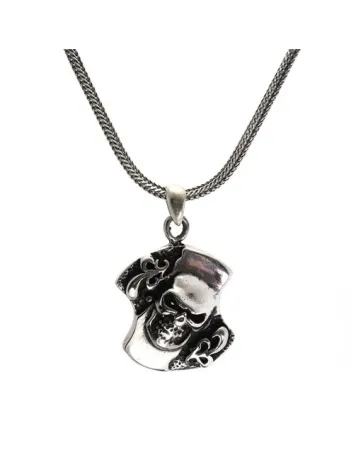 Gotik Kurukafa Gümüş Erkek Kolye Zincir