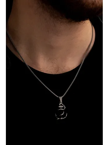 Gemi Çapası Gümüş Erkek Kolye Zincir Orta Boy