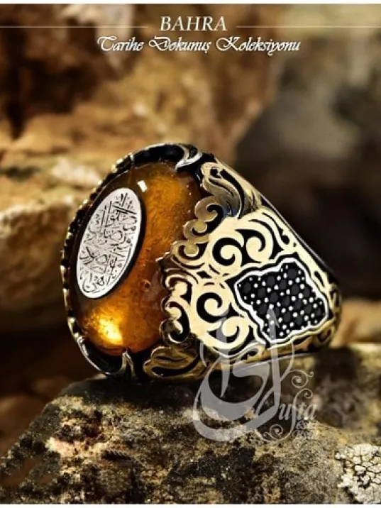 İslam Usta Tasarımı Bahra Gümüş Erkek Yüzük