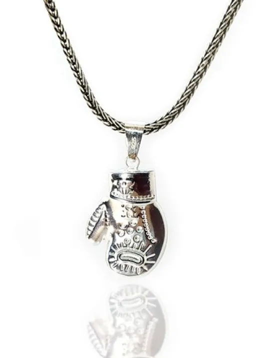 Büyük Boy Boks Eldiveni Gümüş Erkek Kolye Zincir Büyük Boy Boks Eldiveni Gümüş Erkek Kolye Zincir