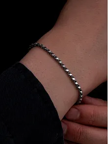 Erkek Gümüş Bileklik - 3mm Pullu Arnavut Zinciri Gümüş Bileklik