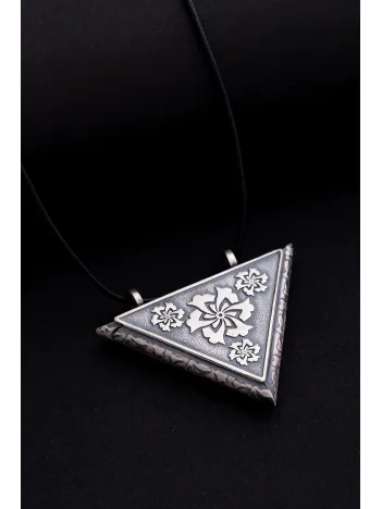 Büyük Boy Gümüş Muska Haznesi Menekşe Model