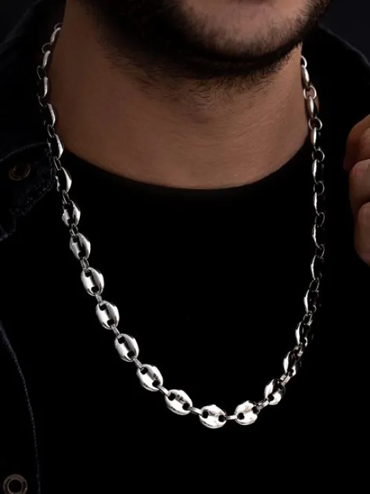 Erkek Çelik Kolye - Gemici Kalın Model Erkek Çelik Kolye - Paslanmaz Çelik