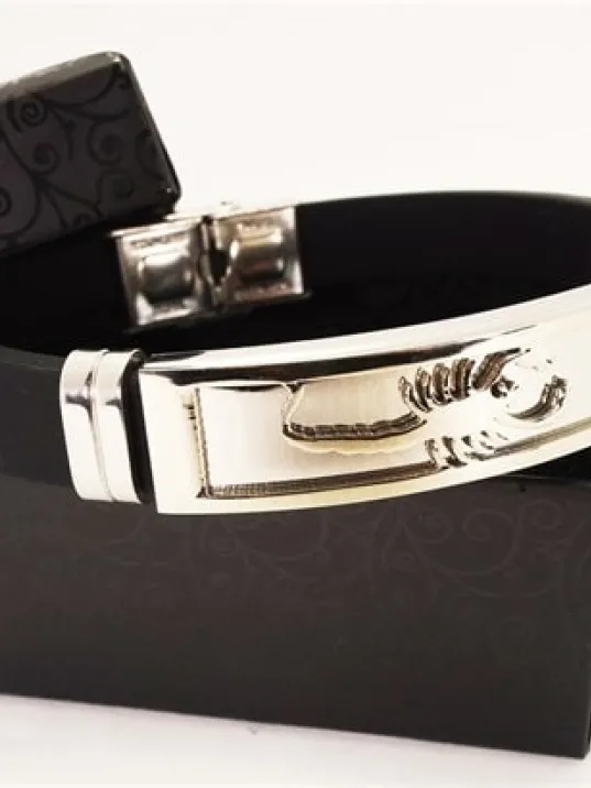 Beyaz Akrep Figürlü Kauçuk Çelik Erkek Bileklik Beyaz Akrep Figürlü Kauçuk Çelik Erkek Bileklik