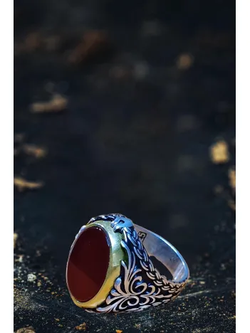 Erkek Gümüş Yüzük - Ortası Dönen Çift Taraflı Hz Zülfikar Kılıcı İşlemeli Erkek Yüzük Erkek Gümüş Yüzük - Ortası Dönen Çift Taraflı Hz Zülfikar Kılıcı İşlemeli Erkek Yüzük