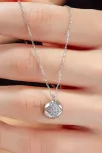Kadın Gümüş Kolye - Swarovski Taşlı Zirconia Pırlanta Motifli Kadın Kolye