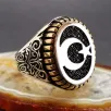 Nano Taşlı Ay Yıldız Erkek Gümüş Yüzük Nano Taşlı Ay Yıldız Erkek Gümüş Yüzük