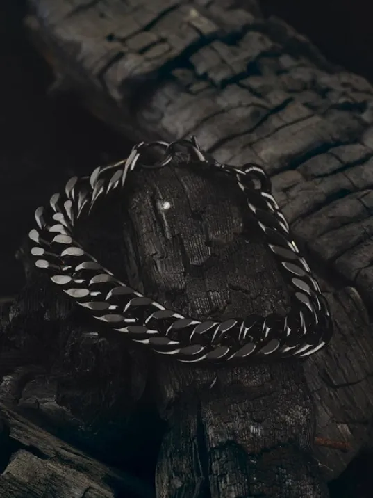 Ottoman Gurmet Siyah Renk Çelik Erkek Bileklik CBLSYHGURMT-SYH