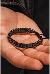 Erkek Kadın Doğal Taş Bileklik - Siyah Hematit Doğal Taşlı Makrome Yuvarlak Model 2 Unisex Bileklik