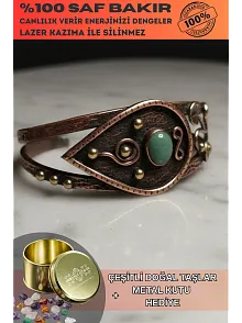 Erkek Çelik Bileklik - Kahverengi Deri Model Siyah Spiral Desenli Erkek Bileklik
