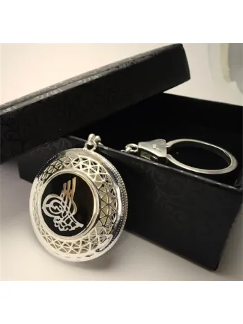 Tuğralı Ve Iyı Diriliş Bayraklı 925 Ayar Gümüş Anahtarlık 24gr