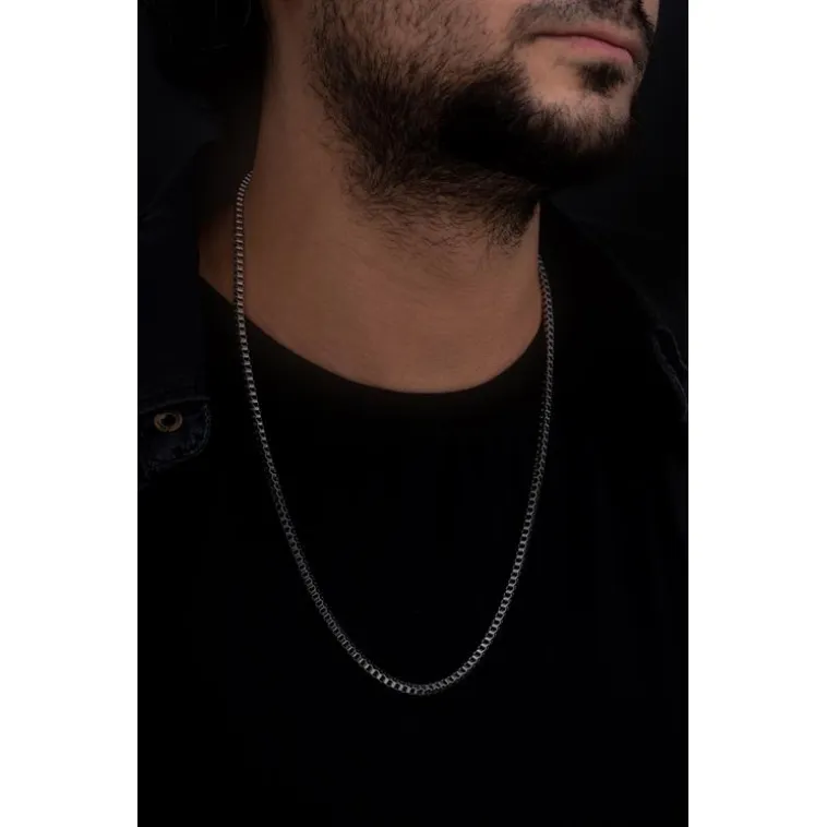 Erkek Çelik Kolye - 3 Mm Orta Kalınlıkta Küp Model Çelik Kolye Erkek Çelik Kolye - 3 Mm Orta Kalınlıkta Küp Model Çelik Kolye