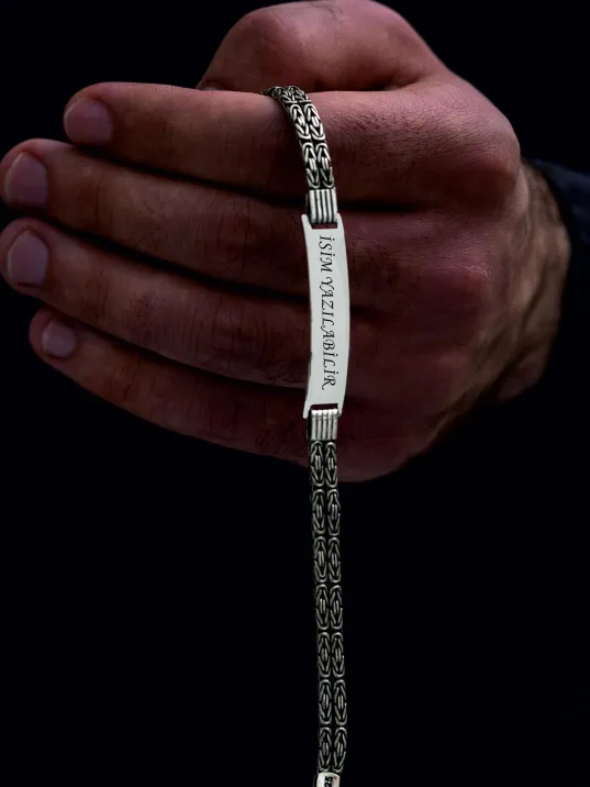 Erkek Gümüş Bileklik - İsim Yazılabilir 2.8 mm Çift Yuvarlak Kral Gümüş Bileklik Erkek Gümüş Bileklik - İsim Yazılabilir 2.8 mm Çift Yuvarlak Kral Gümüş Bileklik