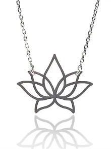 Lotus Çiçeği Bayan Gümüş Kolye