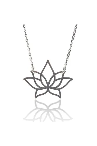 Lotus Çiçeği Bayan Gümüş Kolye