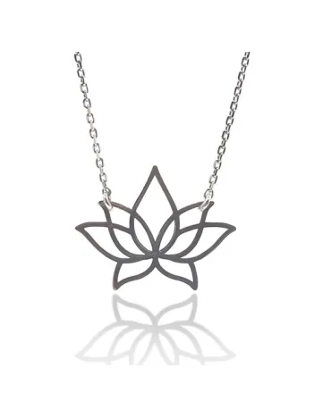 Lotus Çiçeği Bayan Gümüş Kolye