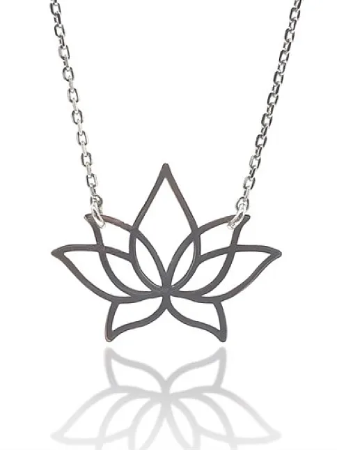 Lotus Çiçeği Bayan Gümüş Kolye