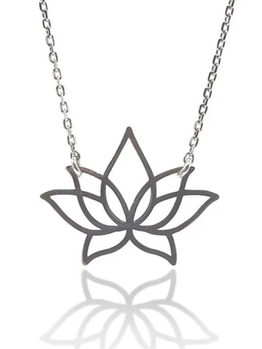 Lotus Çiçeği Bayan Gümüş Kolye Lotus Çiçeği Bayan Gümüş Kolye