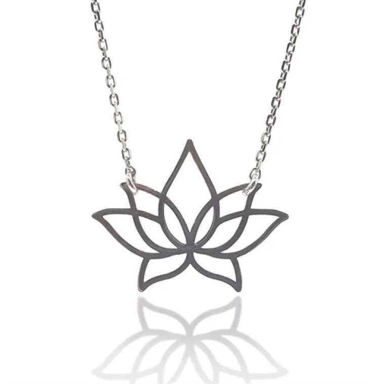 Lotus Çiçeği Bayan Gümüş Kolye Lotus Çiçeği Bayan Gümüş Kolye
