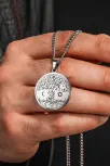 Steel Vitae Gümüş Renk Çelik Hayat Ağacı Erkek Kolye Kararmaz Gurmet Zincir