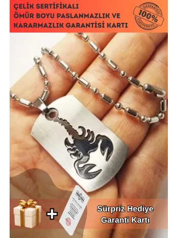 316l Paslanmaz Çelik Akrep Burcu Erkek Çelik Kolye