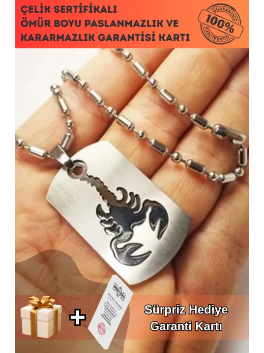 316l Paslanmaz Çelik Akrep Burcu Erkek Çelik Kolye