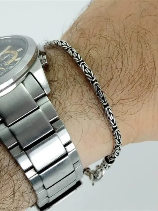 Kral Zincir Bileklik 2,8mm Özel Kancalı Model Kral Zincir Bileklik 2,8mm Özel Kancalı Model