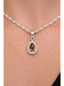 Kadın Gümüş Kolye - Zarif Mini Zultanit Taşlı Kadın Gümüş Kolye