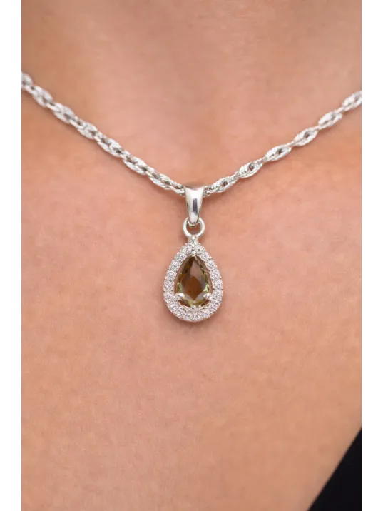 Kadın Gümüş Kolye - Zarif Mini Zultanit Taşlı Kadın Gümüş Kolye