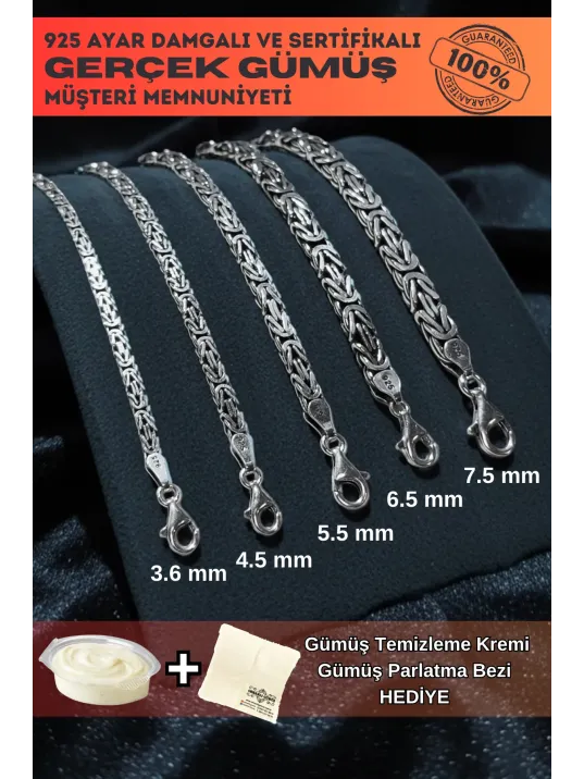 Erkek Gümüş Bileklik - Dikdörtgen Kesim Yassı Kral Gümüş Bileklik