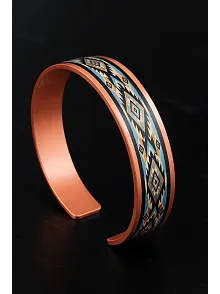 Kadın Bakır Bileklik Yüzük Set - Nikita Model Özel Baskı Metal Kutu Ve Kuvars Taşı